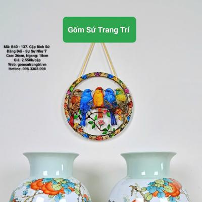 Cặp Bình Sứ Hoạ Tiết - Sự Sự Như Ý - sản phẩm gốm sứ cao cấp của gốm sứ trang trí